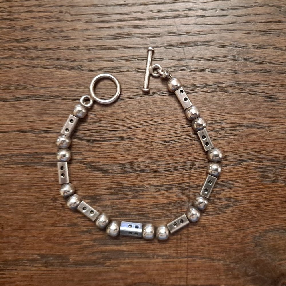 Contemporary Sterling Silver Art Bracelet
